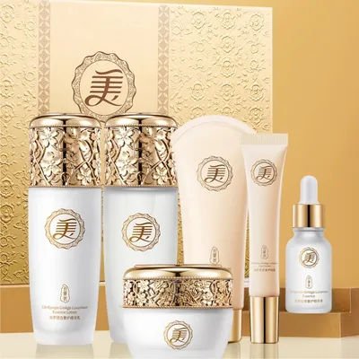Cordyceps and Ginkgo Luxurious Care Essence Six-Piece Set, Containing Niacinamide, Ginkgo Nut Extract and Other Ingredients, with a Delicate Texture, Facial Care Set