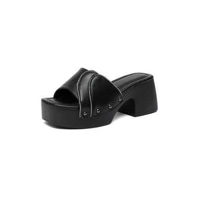 Un style classique et simple, de style européen et américain, pour femmes, avec des pantoufles et des sandales à talons hauts, luxueuses et haut de gamme.