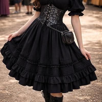 Medievale Rinascimento Steampunk Gonna Corsetto Costume di fantasia Costume Per donna Fantasia Halloween Carnevale Performance LARP Fiera Rinascimentale Adulti Gonna Cintura