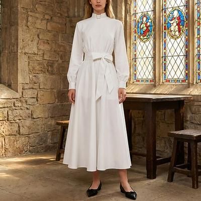 Medievale Rinascimento Lunghezza alla caviglia Vestito Lunghe Suora Tinta unica Linea ad A Costume Per donna Religioso e spirituale Halloween Carnevale Mascherata Fiera Rinascimentale LARP Festa a