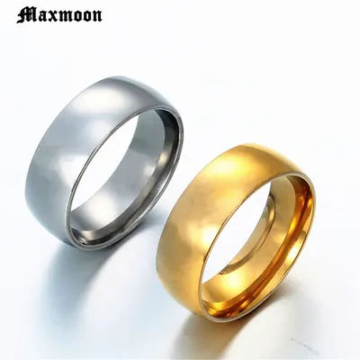 Maxmoon High Quality Titanium Stainless Steel Rings For Men Gold Silver Color Color Smart US Size 5 6 7 8 9 10 11 12