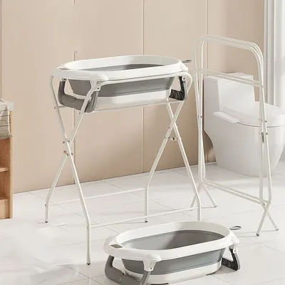 Baby Bath Tub with Stand and Temperature-Sensitive Set Foldable Bath Tub Stand with 50kg Weight Capacity For Baby Bathing