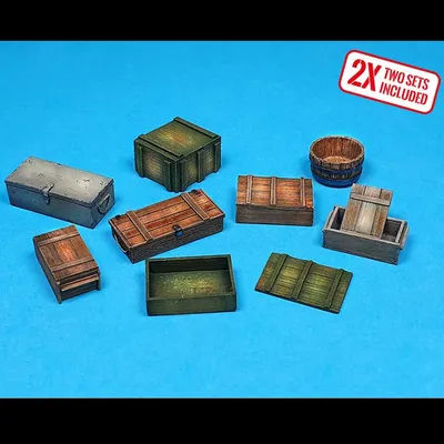 1/35 Universal boxes accessories set, Resin Model figure soldier, Military themes, Unassembled and unpainted kit
