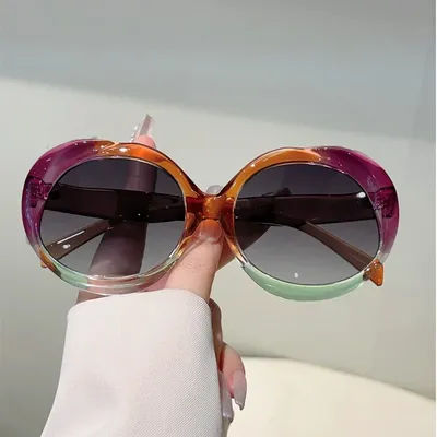 GM LUMIAS lunettes de soleil rondes surdimensionnées mode dégradé multicolore nuances extérieures à la mode marque Design plage vacances lunettes de soleil