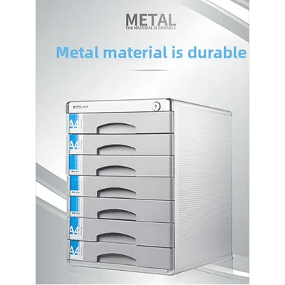 Lockable Aluminum Alloy File Cabinet with Drawers, Office Document Storage Organizer, Multi-Layer Desktop Filing Cabinet