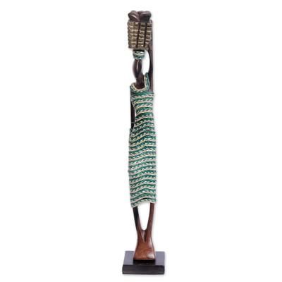 Graceful Woman,'Artisan Crafted Ebony Wood Sculpture'