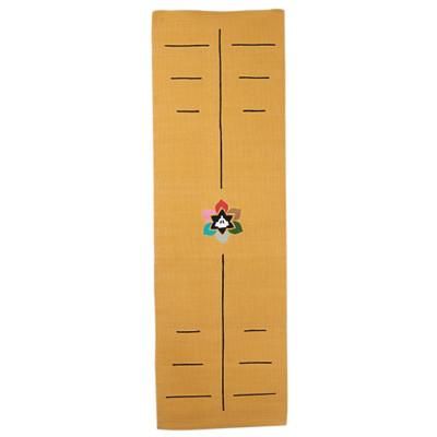 Comfort in Marigold,'Embroidered Cotton Yoga Mat in Marigold Crafted in India'