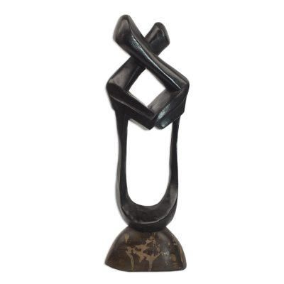 Wood sculpture, 'Brotherly Love'