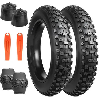 ZUKKA 26"x4" Fat Tire 2 Pack With 2 Tubes Heavy Duty Anti-slip All Terrain for E-Bike Mountain Snow Bike