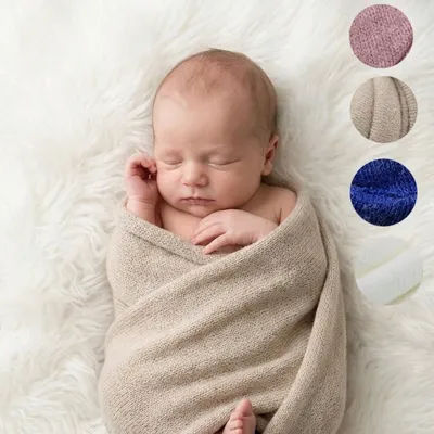Newborn Photography Props Soft Stretch Knit Baby Swaddle Wrap Blanket Infant Photo Shoot Studio Accessories Shower Gift