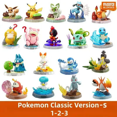 In Stock Original Blokees Pokemon Classic Version CV-S Vol.1-3 Full Set Buildable Model Collectible Desk Display Fans Toys Gift