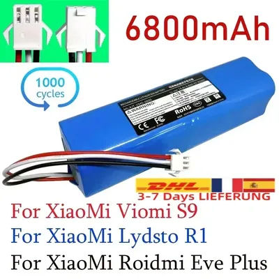 100% nouveau Original pour XiaoMi Viomi S9 Lydsto R1 Roidmi Eve Plus Robot aspirateur batterie avec capacité 6800 mAh