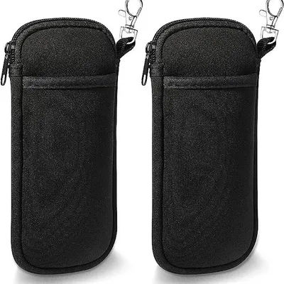 Étui à lunettes souple portable avec fermeture éclair et mousqueton, pochette de protection pour lunettes de soleil, 2 styles
