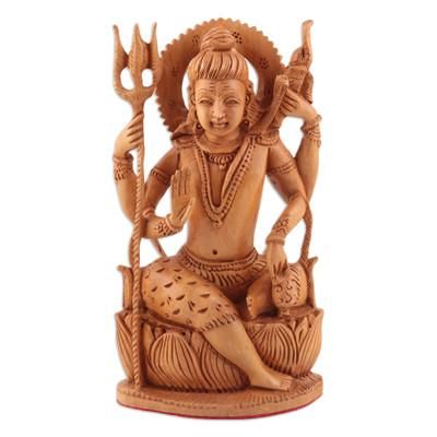 Mahadeva,'Hand Crafted Kadam Wood Sculpture'