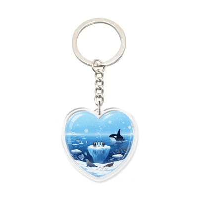 Ocean Theme Keychain, Orca Penguin Key Ring Accessory for Backpacks & Keys, Perfect Gift for Friends