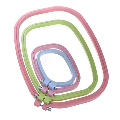 Multi-Size Plastic Embroidery Hoops Square Cross Stitch Hoops Frame Ring DIY Handmade Embroidered Craft Sewing Accessories