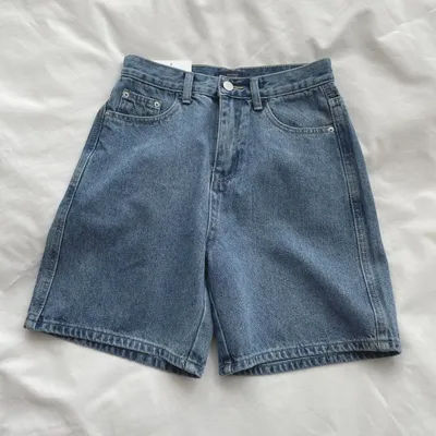 Shorts en jean pour femme, vintage, coupe large, taille haute, décontracté, mi-long, cinq poches, neuf