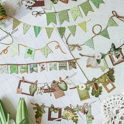 Mr. Paper Festival Decoration Stickers 10 sheets/pack White Kraft Paper Long Strip Hard Card Stickers DIY Festival Decoration