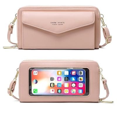 rfid donna touch screen borsa per telefono borsa multifunzione porta carte tasca per telefono piccola tracolla per donna
