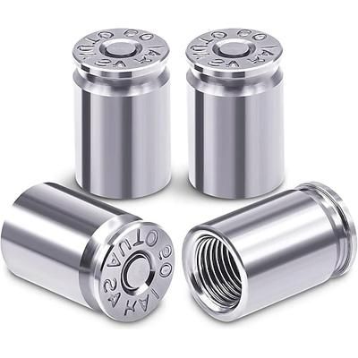 4 tappi per valvole pneumatici a forma di proiettile, tappi per valvole pneumatici in lega di alluminio per auto, SUV, camion, bici, motociclette, biciclette