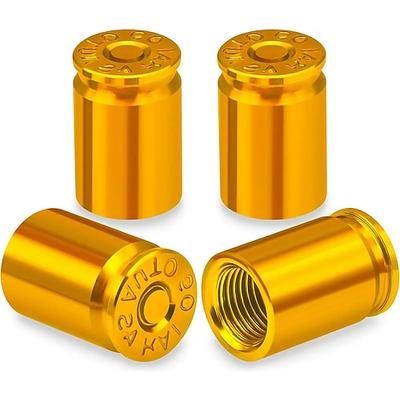 4 tappi per valvole pneumatici a forma di proiettile, tappi per valvole pneumatici in lega di alluminio per auto, SUV, camion, bici, motociclette, biciclette