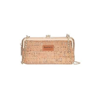 Portafoglio da donna in ecopelle con stampa effetto legno, stile bohémien, con tracolla, capiente e multi-scomparto, ideale per l'uso quotidiano, i viaggi e le vacanze.