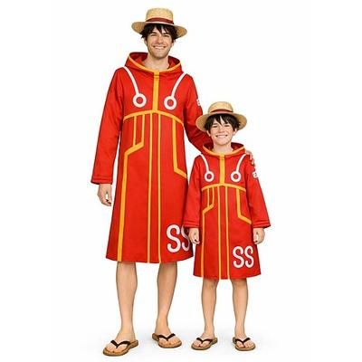 Avventuriero dell'oceano Capitano Pirata di Cappello di Paglia Anime Costume Cosplay Abiti Abiti Cosplay Halloween Carnevale Mascherata Cappotto Guanti Cappello Per Ragazzi Bambini Adulti