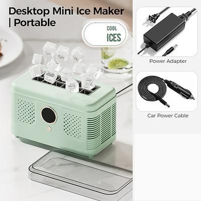 Mini macchina per il ghiaccio da tavolo, macchina per il ghiaccio portatile da banco per casa, ufficio, camper, produzione rapida di ghiaccio in 10-15 minuti, macchina per il ghiaccio compatta e