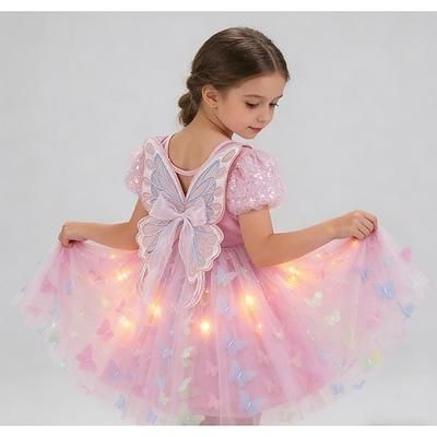 Principessa Fantasia animale Vestito Costume Cosplay Abiti Film Carino Tutù Luce a LED for Ragazze Bambini Mascherata Settimana del libro Quotidiano Feste Con il fumetto