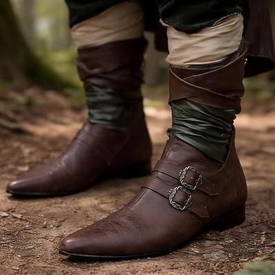 Medievale Rinascimento Scarpe Poulaines Pirata Elfo Vichingo Costume Per uomo Vichingo Fantasia Halloween Carnevale Performance LARP Fiera Rinascimentale Adulti Scarpe