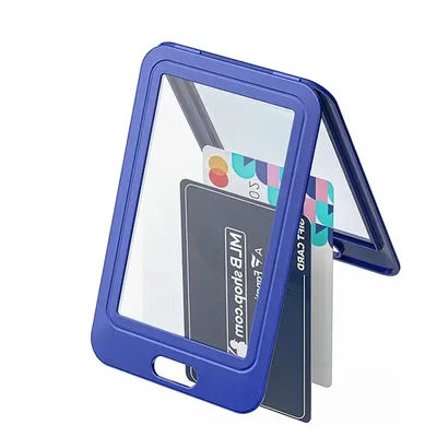 1pcs Plastic Badge Employee Badge Holder Double Sided Transparent Retractable Card Holder Office Staff Badge Holder