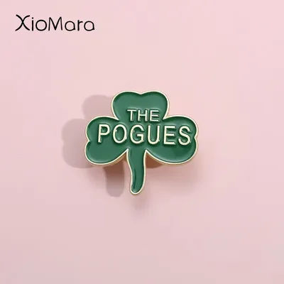 The Pogues Lapel Pin Punk Folk Band Lucky Plant Music Badge Enamel Pins For Hats Clothes Decoration Irish Festival Jewelry Gifts
