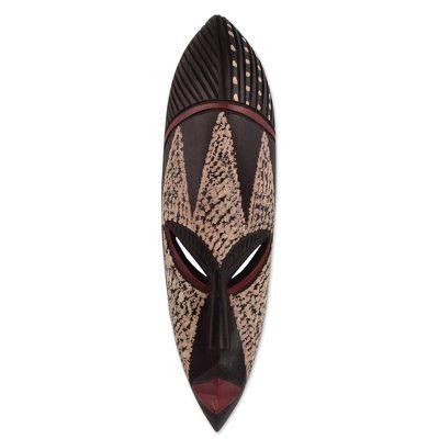 Bat Person,'Artisan Crafted Wood African Wall Mask'
