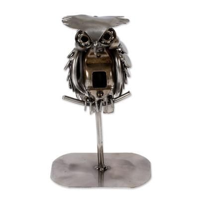 Owl Lookout,'Hand Crafted Owl Metal Sculpture'