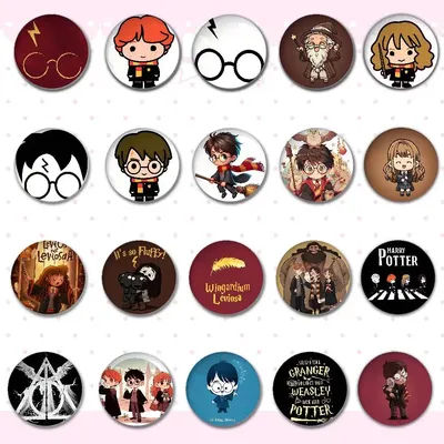 Love I-Harry H-PotterS Badges Badges Cartoon Round Brooches On Backpack Jacket Acrylic Button Pins Collection Gifts