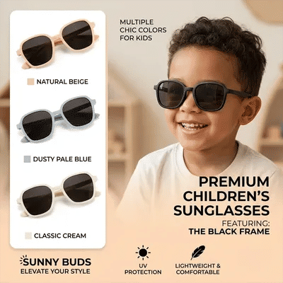 Lunettes de soleil tendance pour enfants, noires, pour l'extérieur, protection solaire bébé, idéales pour les voyages, la pêche, la conduite, pour filles et garçons