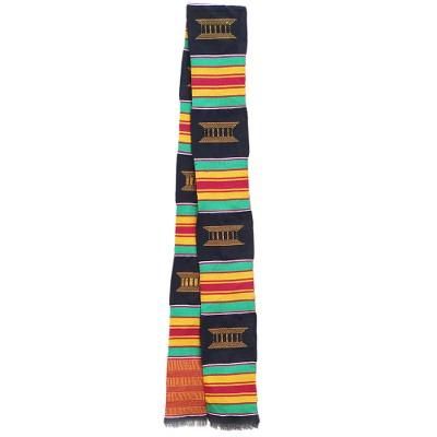 Ohemaa Beauty,'Multi-Colored Handwoven Cotton Blend Kente Cloth Scarf'