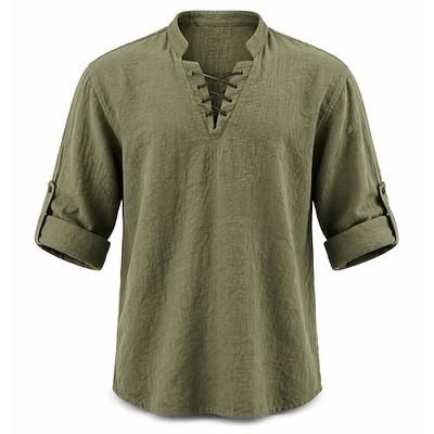 Medievale Rinascimento Camicia Pirata Vichingo Abbinare con cotone e lino Costume Per uomo Vichingo Costumi da pirata Halloween Carnevale Performance LARP Fiera Rinascimentale Adulti Camicia