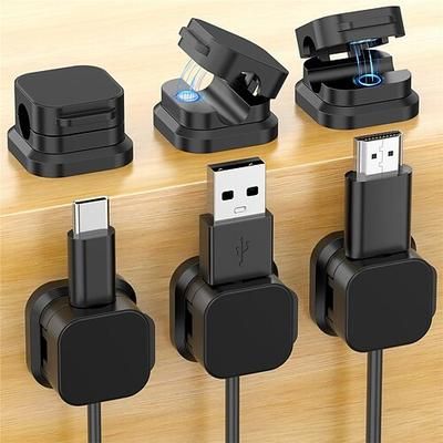 Confezione da 6 fermacavi magnetici, organizer per cavi da scrivania, gestione cavi da scrivania con forte adesivo per caricabatterie del telefono, computer, casa, ufficio, auto