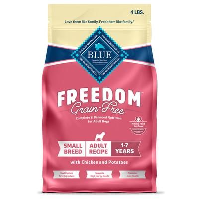 Blue Freedom Grain-Free Small Breed Adult Chicken Recipe Dry Dog Food, 4 lbs.