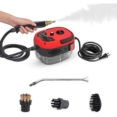 Pulitore a vapore pressurizzato ad alta temperatura portatile da 2500 W, 6 velocità ad alta pressione e temperatura, macchina per la pulizia a vapore con 3 testine per la pulizia di cucina, casa e