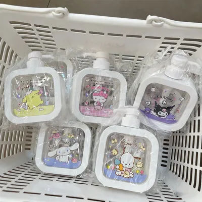 2026 Bathroom Soap Dispensers Refillable Hello Ktty Kuromi Stitch Shampoo Shower Gel Holder Portable Travel Dispenser Empty Bath