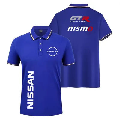 2026 Spring and autumn new men's nissan retro series short sleeve T-shirt, racing enthusiast top, men's cycling collar T-shirt
