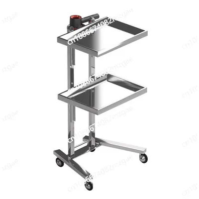 Stainless Steel Foldable Tool Cart Beauty Salon/Barber Shop Trolley Storage workbench supermarket 2-tier tool cart