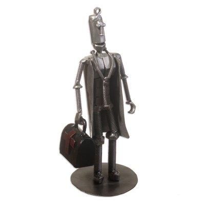 House Call,'Recycled Auto Part Sculpture of a Doctor from Peru'