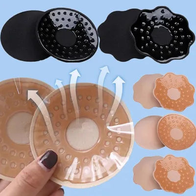 Pétales de sein réutilisables invisibles sans bretelles soutien-gorge Pasties auto-adhésif mamelon couverture Silicone Sexy soutien-gorge coussinets pour femmes robe de soirée