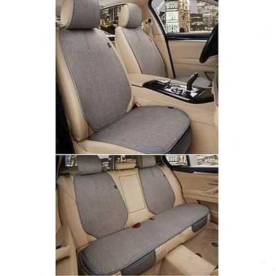 Set completo di 7 coprisedili universali per auto, in lino traspirante, per sedili anteriori e posteriori, con protezioni per lo schienale, compatibili con airbag per la maggior parte di auto, SUV e