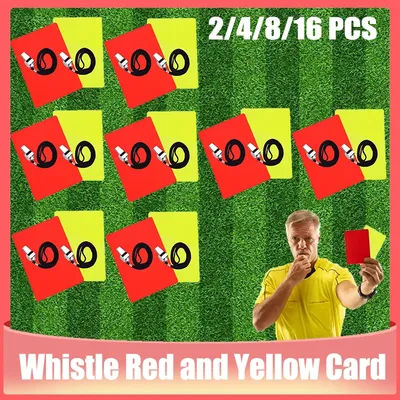 2/4/8/16Pcs Soccer Referee Whistle Red and Yellow Card Tools Professional Football Match Referee Kit Outdoor Survival Equipment