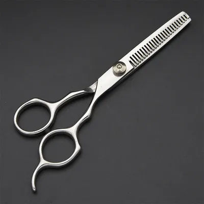 6 Inch Double Teeth Hair Scissors Premium Stainless Steel Barber Shears for Self Haircut Bangs Trimming Salon Styling