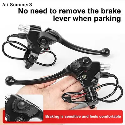 【Sk】Ultralight Bicycle BMX Brake Handle Electric Bike Cycling Brake Levers V/Disc Brake Handle W/ Wire Power-off Switch Accessor